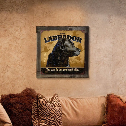 Black Lab, Duck Hunting, Dog, METAL Sign, Optional Reclaimed BarnWood Frame, American Steel, Wall Decor, Wall Art
