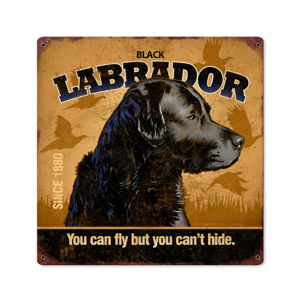 Black Lab, Duck Hunting, Dog, METAL Sign, Optional Reclaimed BarnWood Frame, American Steel, Wall Decor, Wall Art