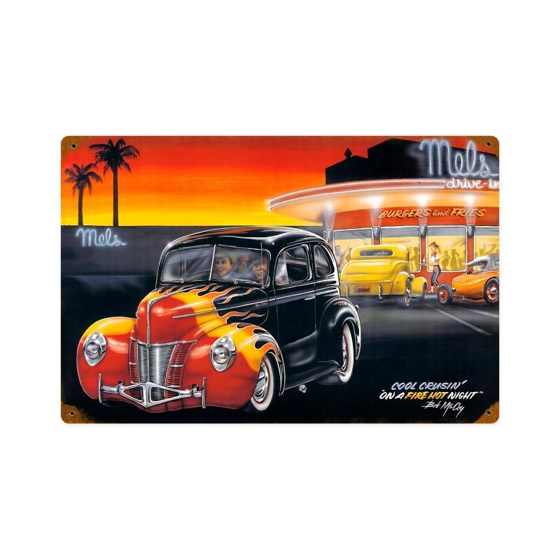 Cool Crusin, Automotive, Vintage Metal Sign, 18 X 12 Inches