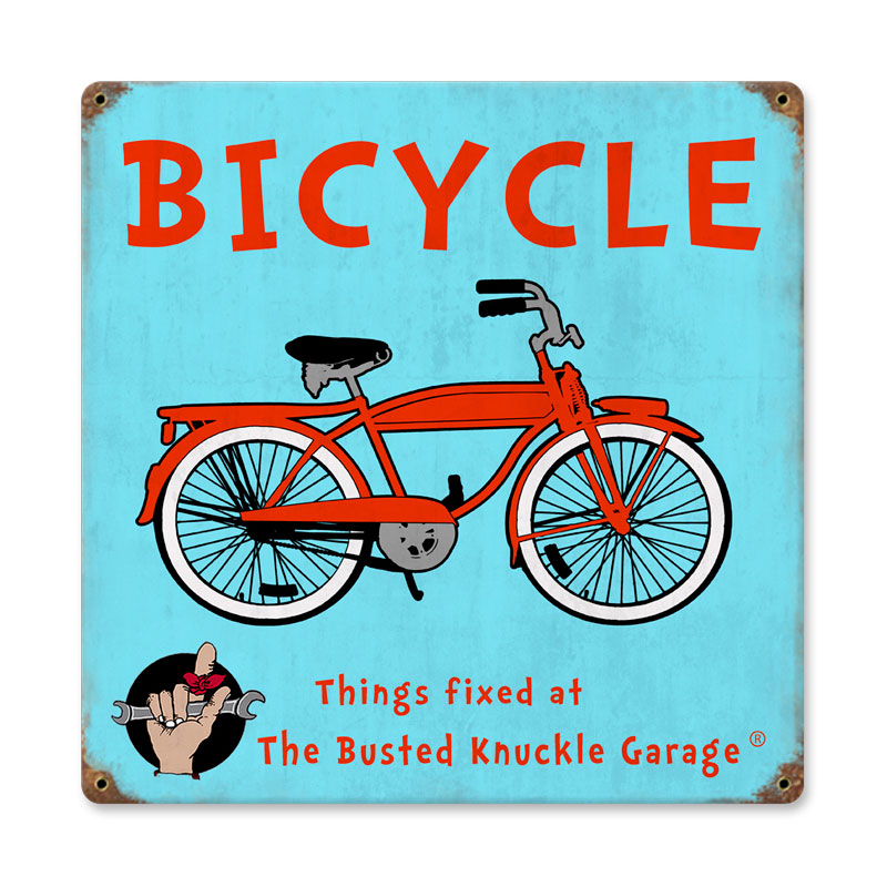 Kids Bicycle, Sports and Recreation, Vintage Metal Sign, 12 X 12 Inches
