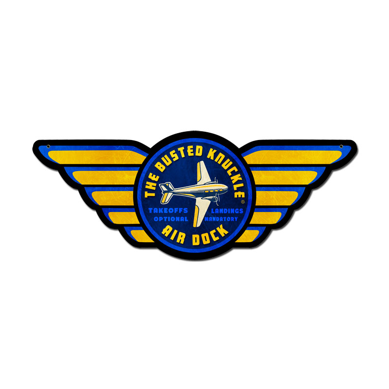 Air Dock Wings, Aviation, Custom Metal Shape, 19 X 14 Inches