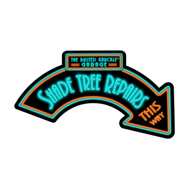 Shade Tree Repairs, Automotive, Custom Metal Shape, 21 X 10 Inches