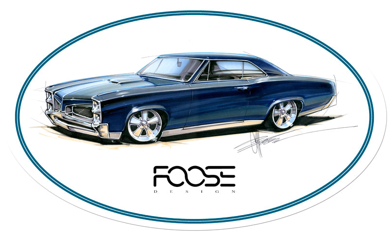 Foose Teal Car, Featured Artists/Chip Foose Signs, Oval, 24 X 14 Inches