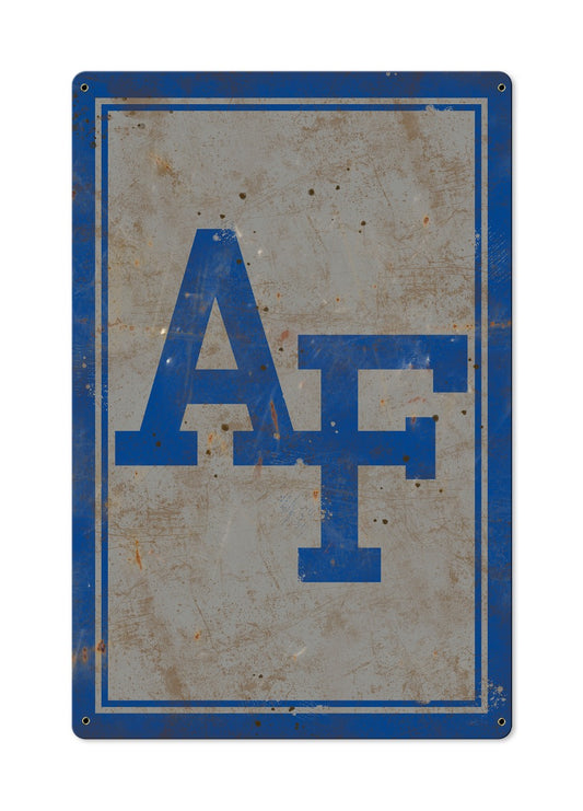 Air Force NCAA Wall Art, Rustic Metal Sign, Optional Rustic Wood Frame, College Teams, Mascots, and Sports