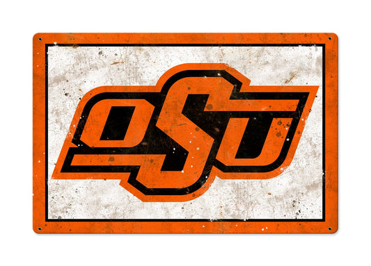 Oklahoma State University Wall Art, NCAA Rustic Metal Sign, Optional Rustic Wood Frame, College Teams, Mascots, and Sports