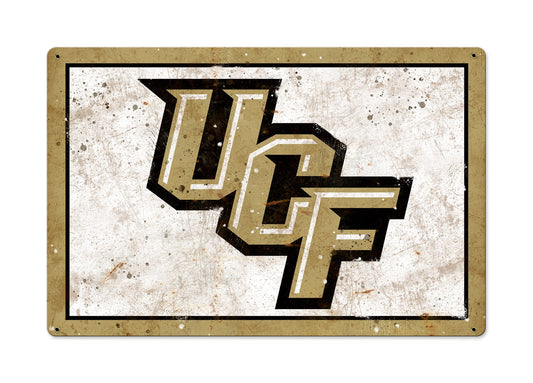 UCF Knights Wall Art, NCAA Rustic Metal Sign, Optional Rustic Wood Frame, College Teams, Mascots, and Sports