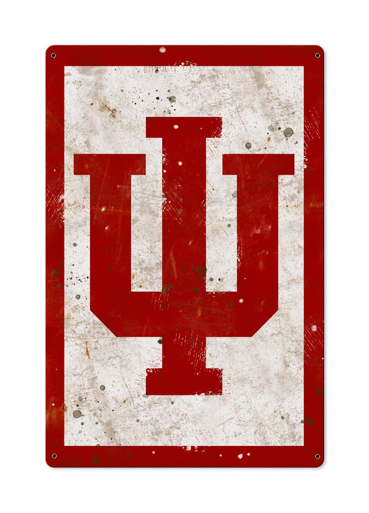 Indiana Hoosiers Wall Art, NCAA Rustic Metal Sign, Optional Rustic Wood Frame, College Teams, Mascots, and Sports