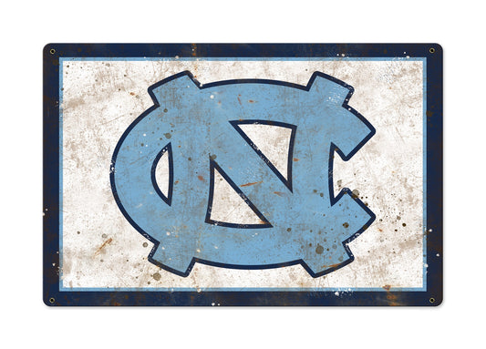 North Carolina Tar Heels Wall Art, NCAA Rustic Metal Sign, Optional Rustic Wood Frame, College Teams, Mascots, and Sports