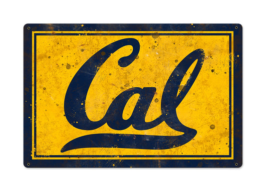 Cal Golden Bears Wall Art, NCAA Rustic Metal Sign, Optional Rustic Wood Frame, College Teams, Mascots, and Sports