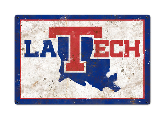 Louisiana Tech Wall Art, NCAA Rustic Metal Sign, Optional Rustic Wood Frame, College Teams, Mascots, and Sports