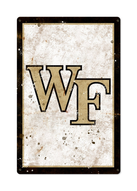 Wake Forest Wall Art, NCAA Rustic Metal Sign, Optional Rustic Wood Frame, College Teams, Mascots, and Sports