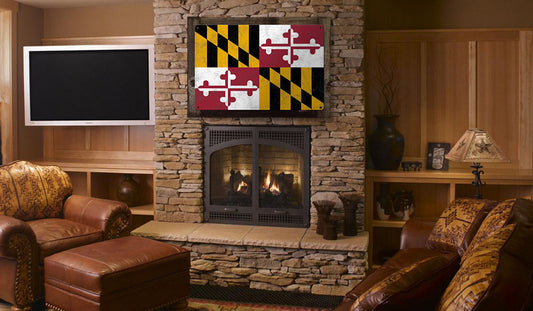 Maryland State Flag, Go to Maryland, METAL Sign, Optional Rustic Wood Frame, Wall Decor, Wall Art, Vintage