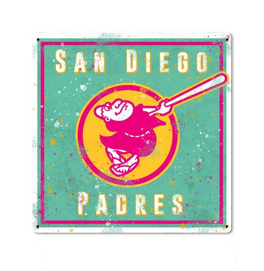 City Connect San Diego Padres Wall Art, Swinging Friar, Metal Sign