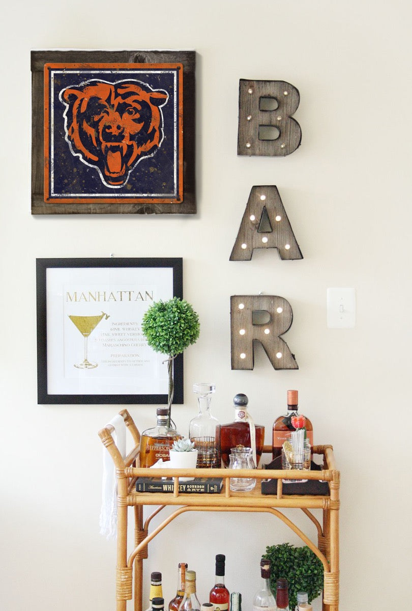 Chicago Bears Wall Art, Metal Sign, NFL