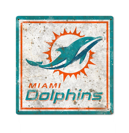 Miami Dolphins Wall Art, Metal Sign, NFL