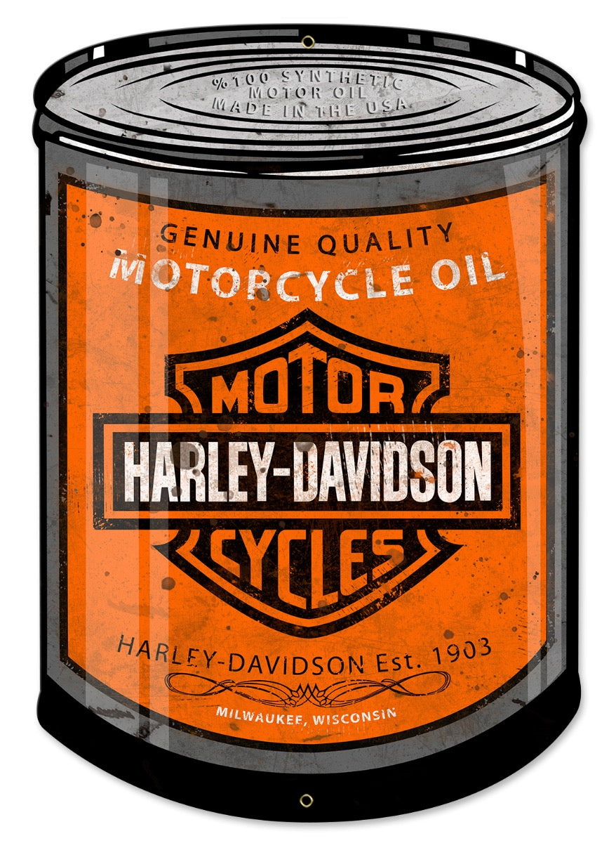 Harley Davidson Motor Oil Can Wall Art, Metal Sign – Metal Sign Barn