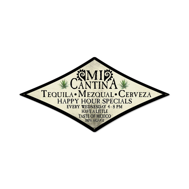 Mi Cantina, Foreign Language, Diamond Metal Sign, 14 X 24 Inches