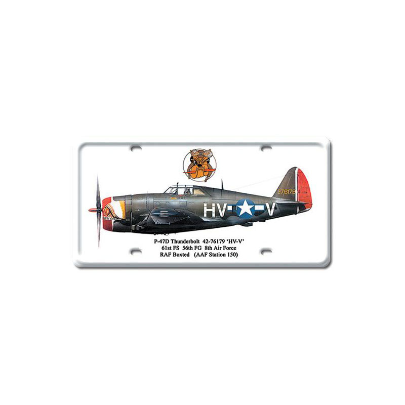 P-47D Thunderbolt, Aviation, License Plate, 6 X 12 Inches