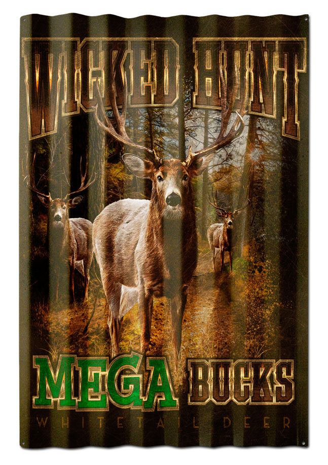 DEERS MEGA BUCKS CORRUGATED, Featured Artists/Erazorbits, Corrugated, 16 X 24 Inches