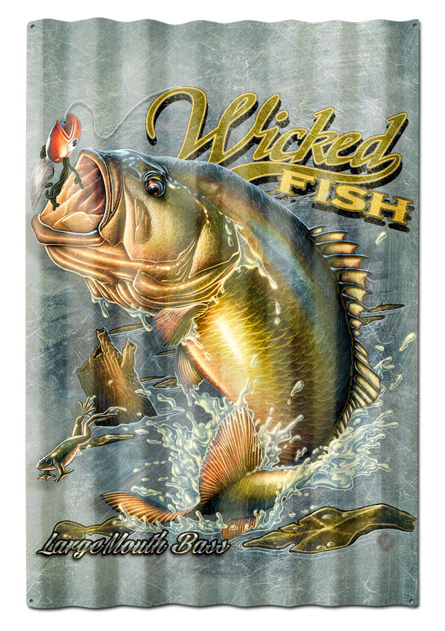 LARGE MOUTH BASS CORRUGATED, Featured Artists/Erazorbits, Corrugated, 16 X 24 Inches