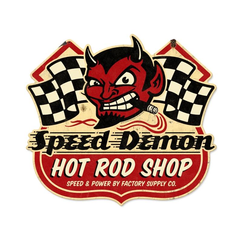 Speed Demon HRShop, Automotive, Shield Metal Sign, 27 X 24 Inches