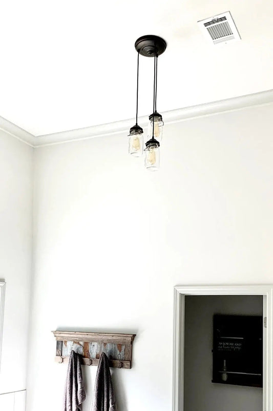 Mason Jar Chandelier Pendant Light Trio