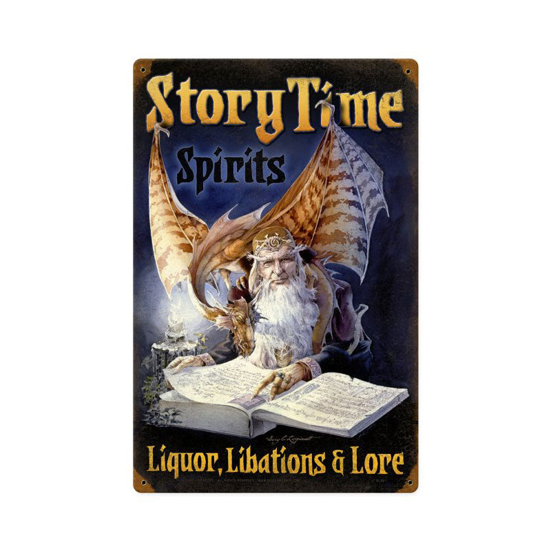Story Time Spirits, Food and Drink, Vintage Metal Sign, 12 X 18 Inches