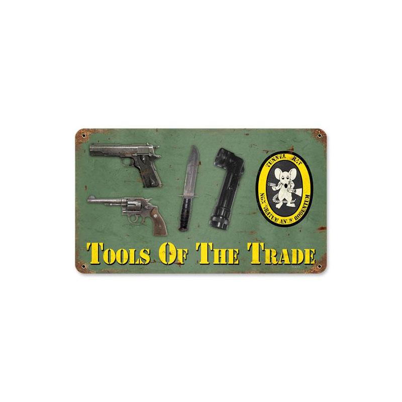 Tools of the trade, Allied Military, Vintage Metal Sign, 8 X 14 Inches