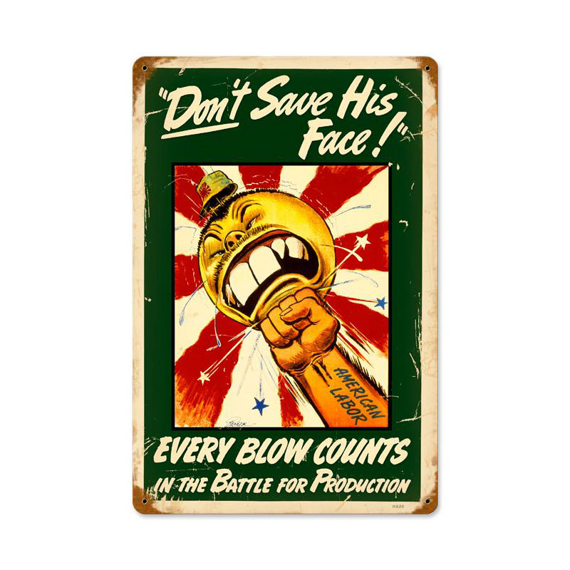 Every Blow Counts, Allied Military, Vintage Metal Sign, 18 X 12 Inches
