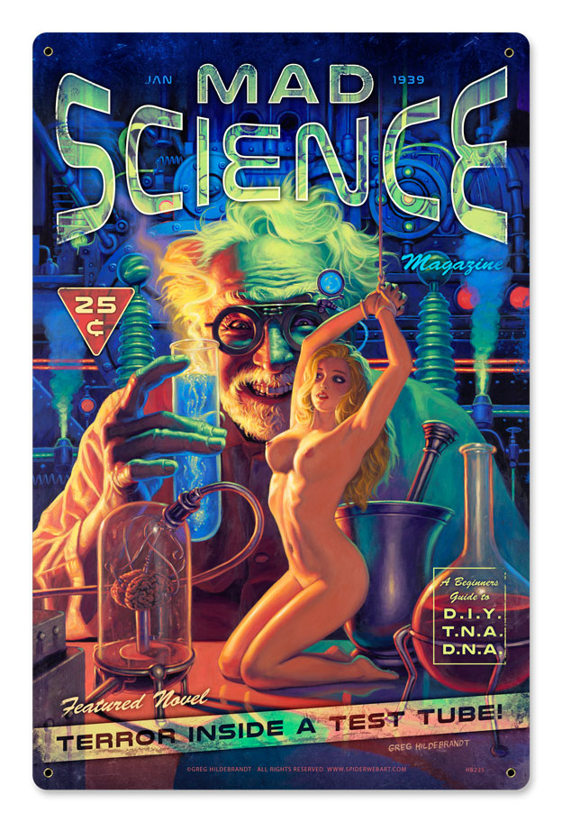 Mad Science Magazine, Featured Artists/American Beauties by Greg Hildebrandt, Satin, 12 X 18 Inches