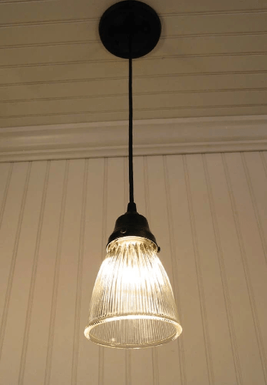 Minimalist Antique Glass Light Pendant or Sconce