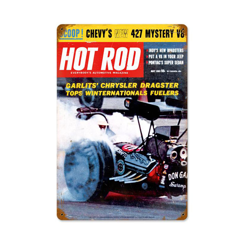 Garlits (May. 1963), Automotive, Vintage Metal Sign, 12 X 18 Inches