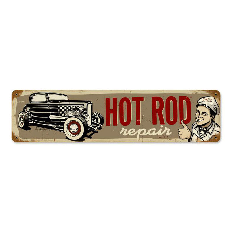 Hot Rod Repair, Automotive, Vintage Metal Sign, 20 X 5 Inches