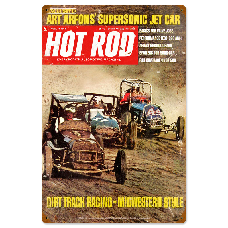 Dirt Track, Automotive, Vintage Metal Sign, 16 X 24 Inches