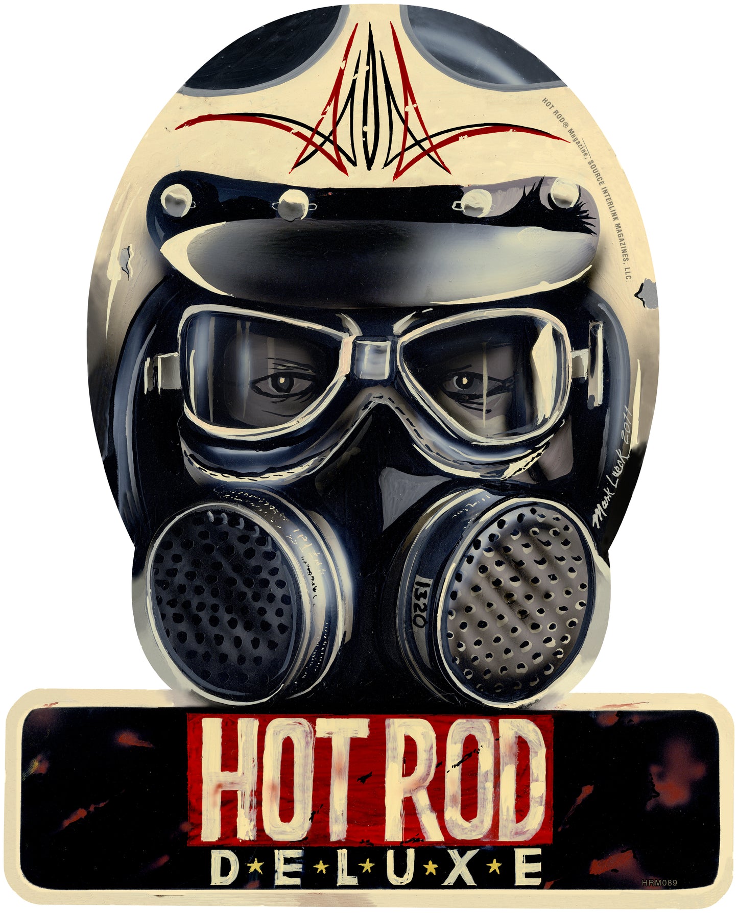 Hot Rod Deluxe, Automotive, Helmet Metal Sign, 12 X 15 Inches