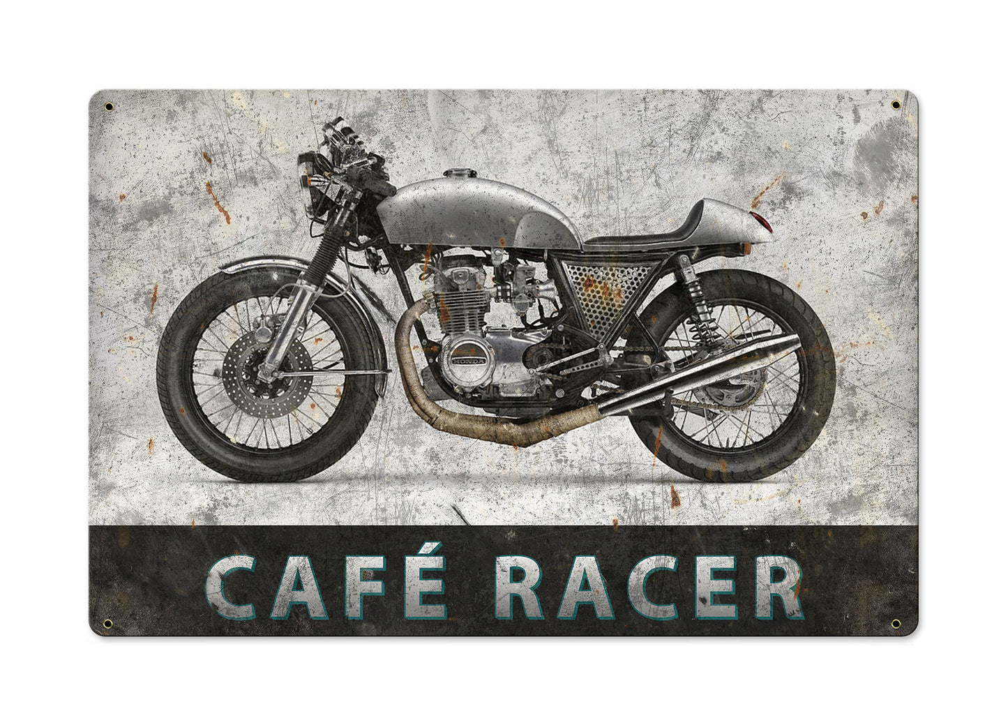 Cafe Racer, Honda, Motorcycle, METAL Sign, Optional Reclaimed BarnWood Frame, American Steel, Wall Decor, Wall Art, Vintage