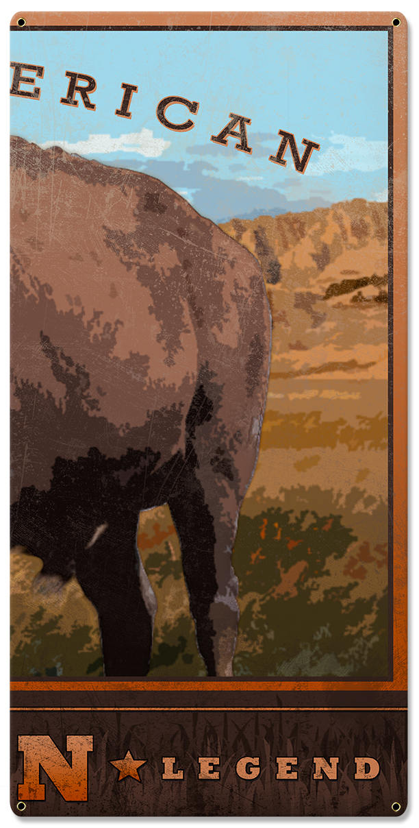 The North American Bison, Buffalo, Tatanka, Western, Americana, Native American, Indian, Triptych, Metal Sign, Wall Decor, Wall Art, 54"x36"