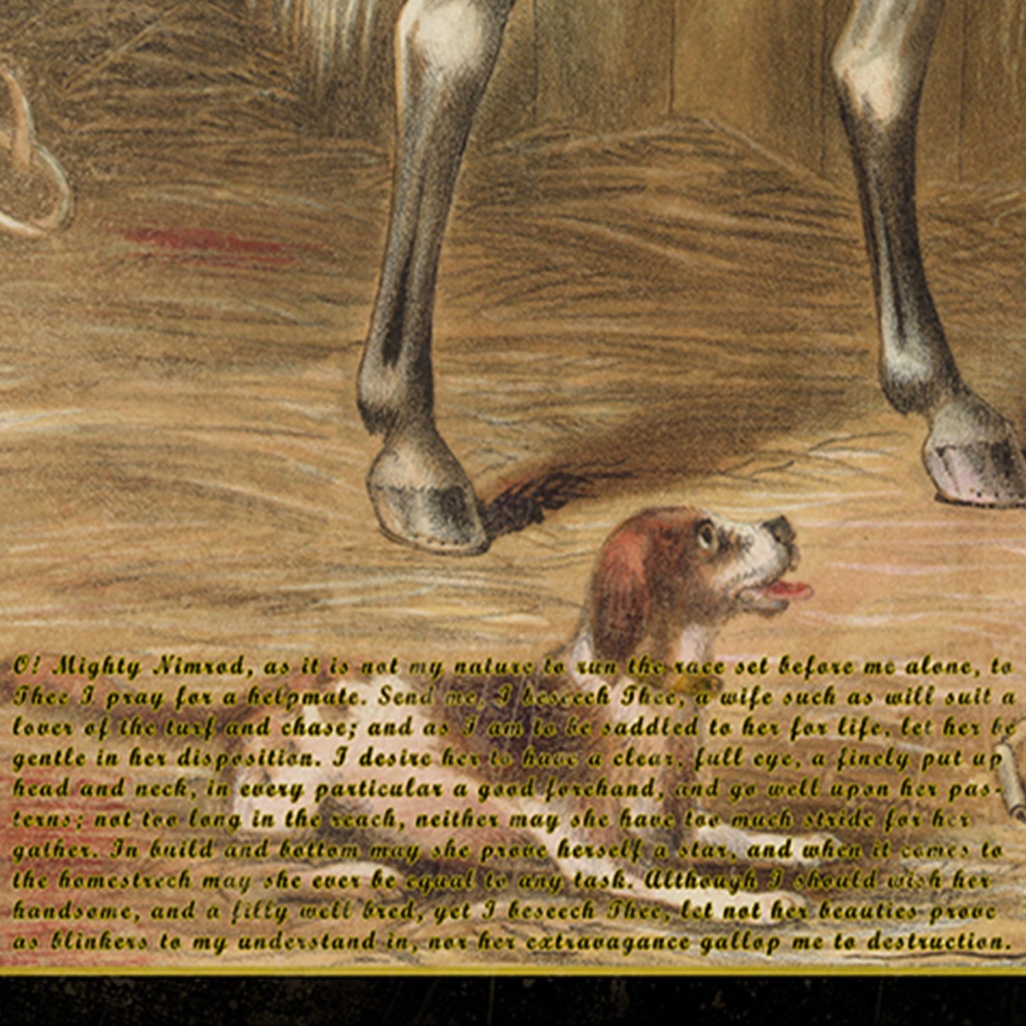 The Jockey's Prayer, With Prayer Text, Currier & Ives 1868, Horse Races, Triptych Metal Sign, Americana, Wall Decor, Wall Art 54"x36"