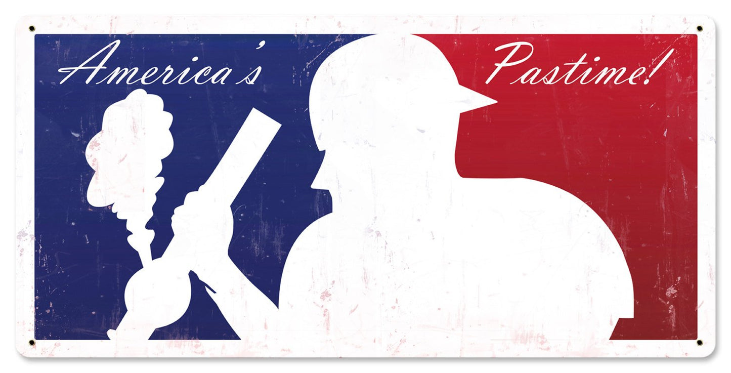 America's Pastime THC MLB Marijuana Metal Sign 24"x12"
