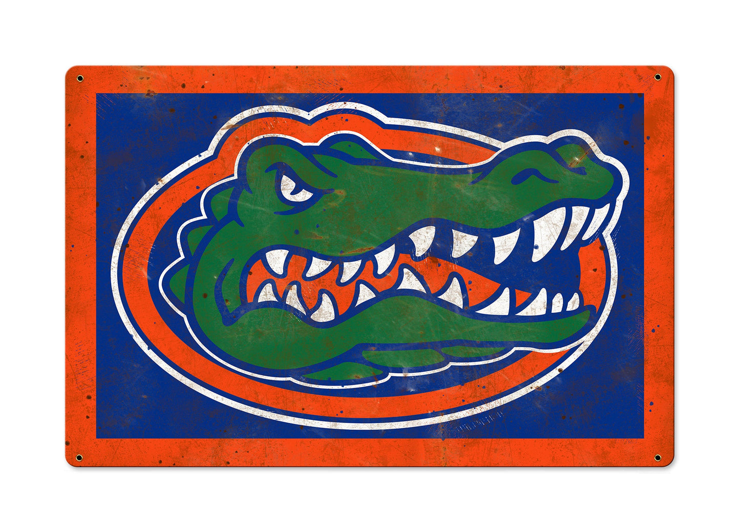 Florida Gators Wall Art, Rustic Metal Sign, Optional Rustic Wood Frame, College Teams, Mascots, and Sports