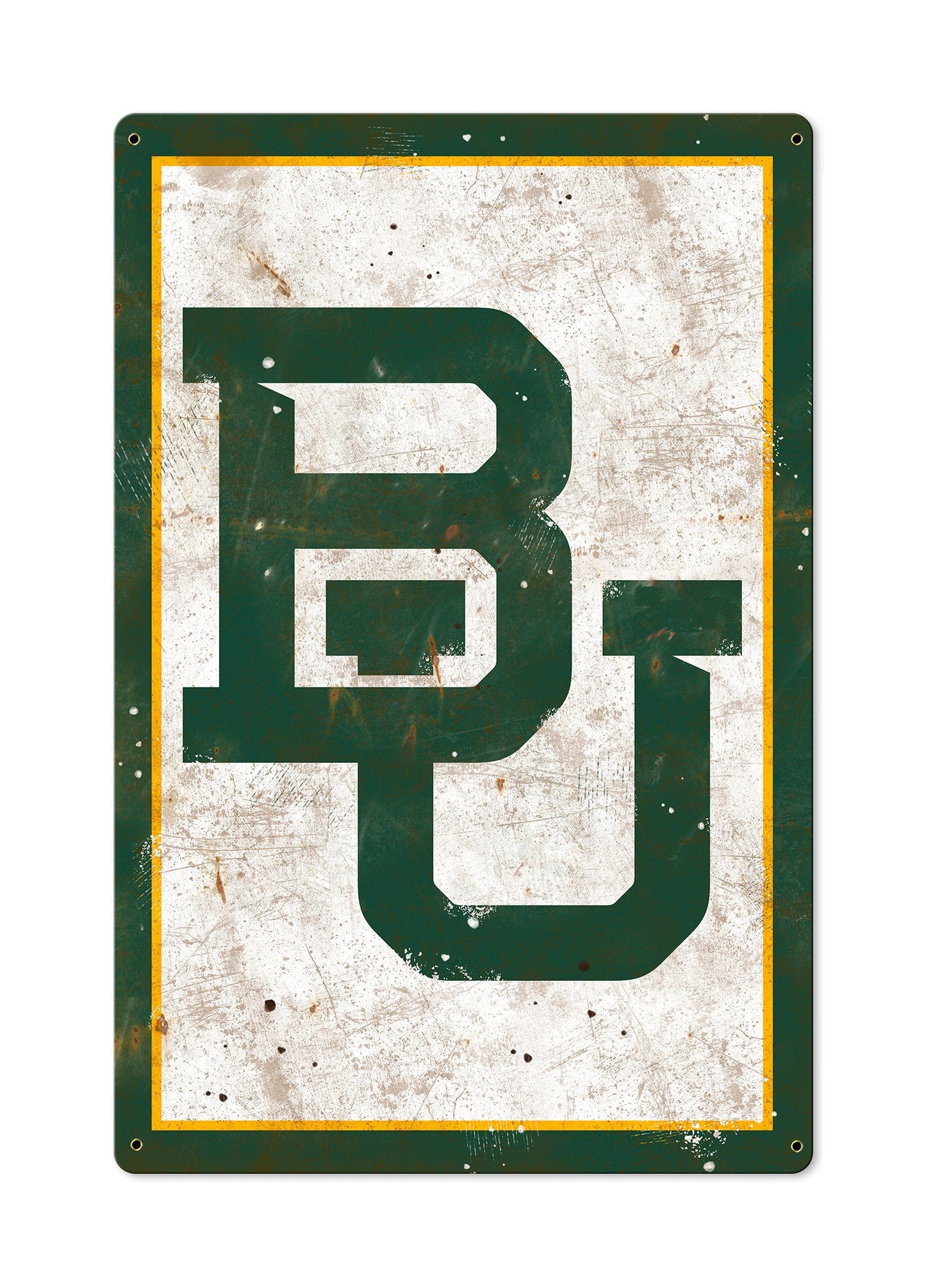 Baylor Bears Wall Art, Rustic Metal Sign, Optional Rustic Wood Frame, College Teams, Mascots, and Sports