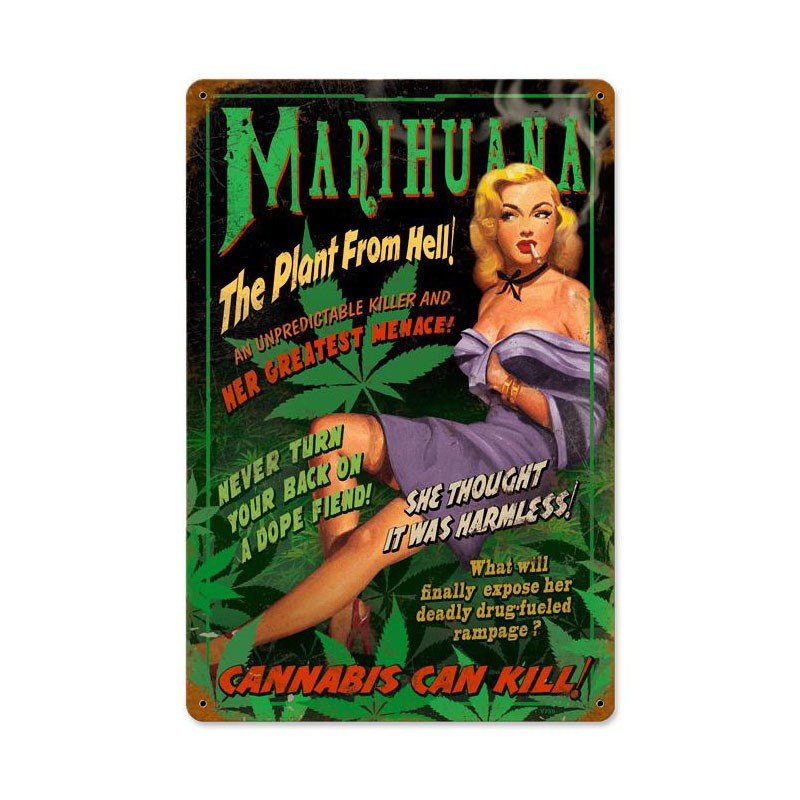 Reefer Madness, The Plant From Hell, Marijuana, Cannabis, Metal Sign, 12" X 18" or 24" X 36"