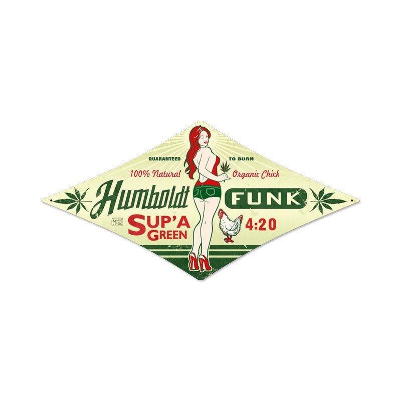 Humboldt Funk 420 Marijuana Metal Sign 24" x 12" Diamond