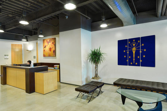 Indiana State Flag, Honest-to-Goodness Indiana, Triptych Metal Sign, Wall Decor, Wall Art, Vintage, 54"x36"