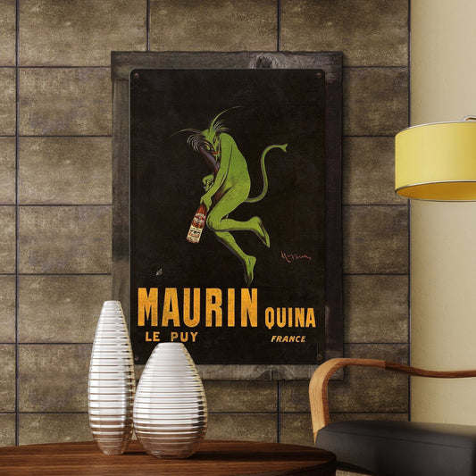 Maurin Quina, France, Metal Sign, Optional Rustic Wood Frame, Wall Decor, Wall Art, Vintage