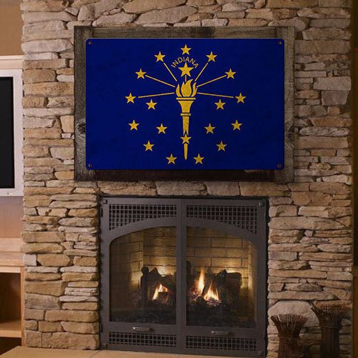 Indiana State Flag, Honest-to-Goodness Indiana, Metal Sign, Optional Rustic Wood Frame, Wall Decor, Wall Art, FREE SHIPPING!