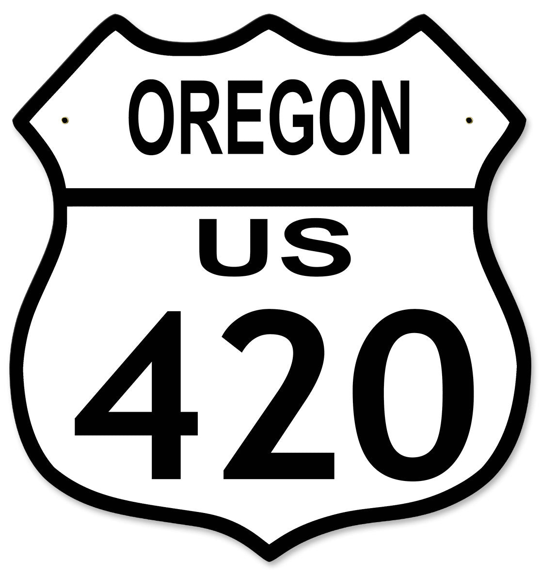 Highway Route 420 US, New York, California, Oregon, Washington, Colorado Metal Shield Highway Sign 15"x 15"