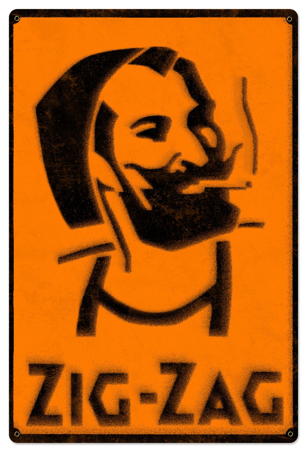 Zig-Zag Man rolling papers Spray Art Metal Sign