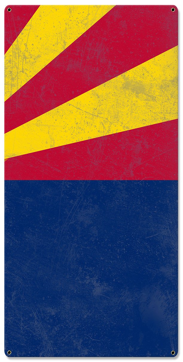 Arizona State Flag, The Grand Canyon State, Triptych Metal Sign, Wall Decor, Wall Art, Vintage, 54"x36"