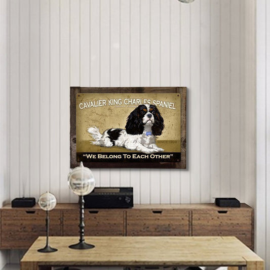 King Charles, Dog, METAL Sign, Optional Reclaimed BarnWood Frame, American Steel, Wall Decor, Wall Art, Vintage